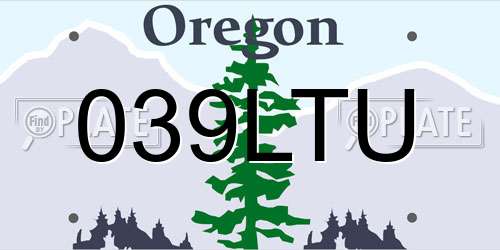 039LTU Oregon License Plate
