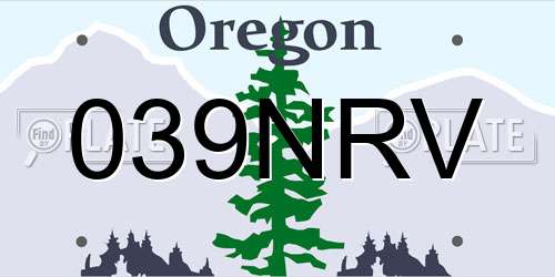 039NRV Oregon License Plate