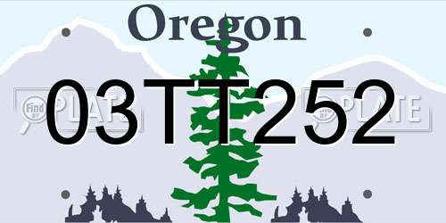 03TT252 Oregon License Plate