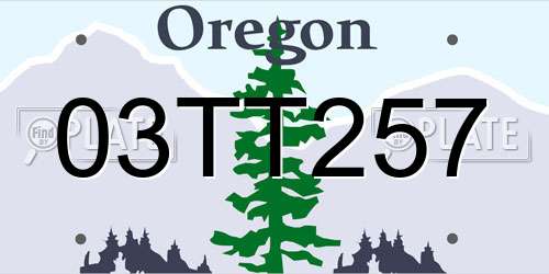 03TT257 Oregon License Plate