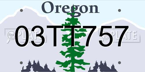 03TT757 Oregon License Plate