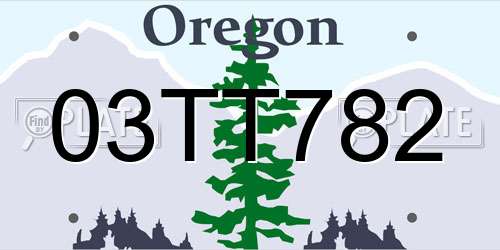 03TT782 Oregon License Plate