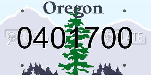 0401700 Oregon License Plate