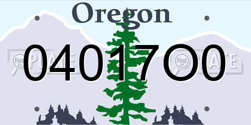 04017O0 Oregon License Plate