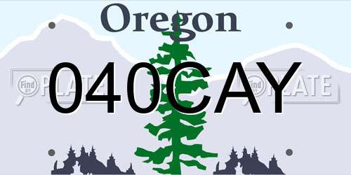 040CAY Oregon License Plate