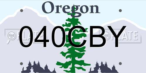 040CBY Oregon License Plate