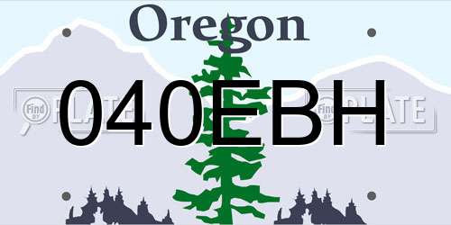 040EBH Oregon License Plate