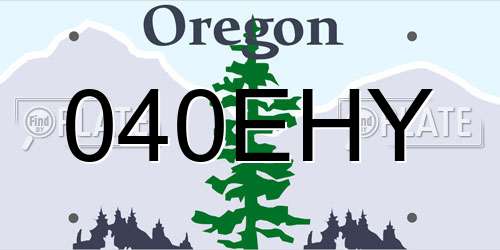040EHY Oregon License Plate