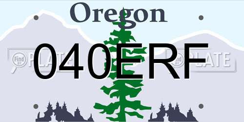 040ERF Oregon License Plate