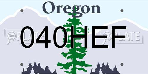 040HEF Oregon License Plate