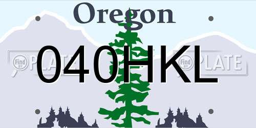 040HKL Oregon License Plate