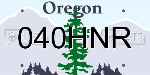 040HNR Oregon License Plate