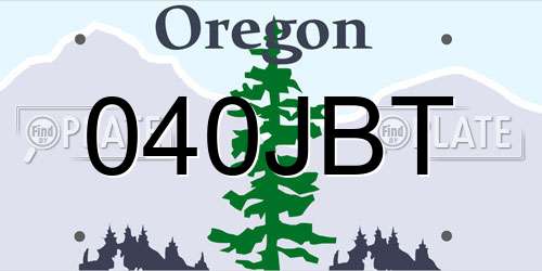 040JBT Oregon License Plate