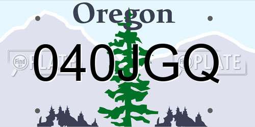 040JGQ Oregon License Plate