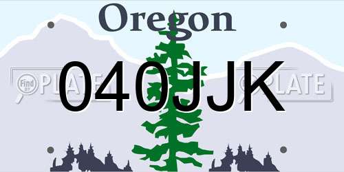 040JJK Oregon License Plate