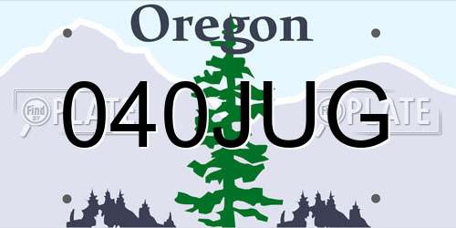 040JUG Oregon License Plate