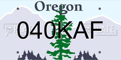 040KAF Oregon License Plate