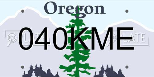 040KME Oregon License Plate