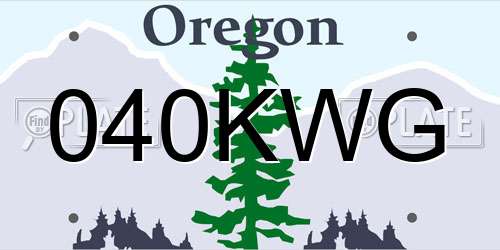 040KWG Oregon License Plate