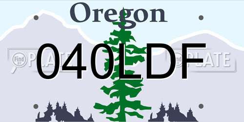 040LDF Oregon License Plate