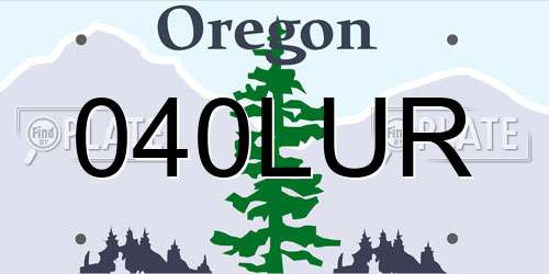 040LUR Oregon License Plate