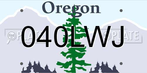 040LWJ Oregon License Plate