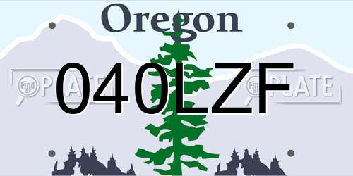 040LZF Oregon License Plate