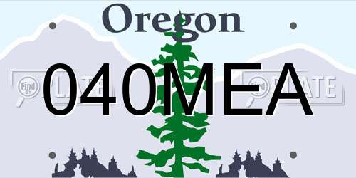040MEA Oregon License Plate