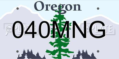 040MNG Oregon License Plate
