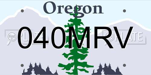 040MRV Oregon License Plate
