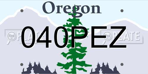 040PEZ Oregon License Plate