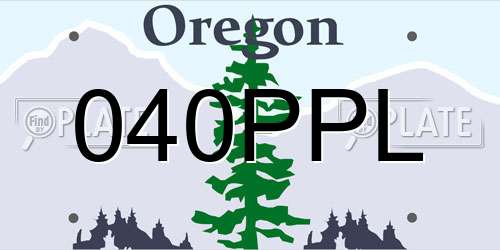 040PPL Oregon License Plate