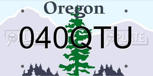 040QTU Oregon License Plate