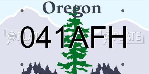 041AFH Oregon License Plate
