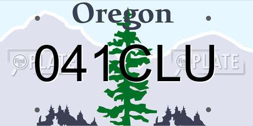041CLU Oregon License Plate