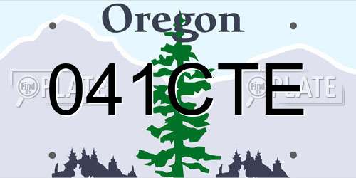 041CTE Oregon License Plate