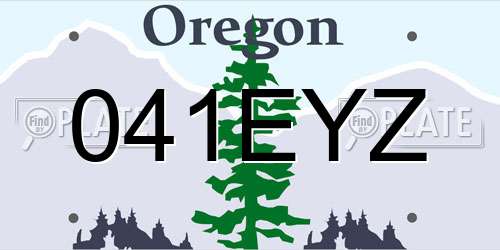 041EYZ Oregon License Plate