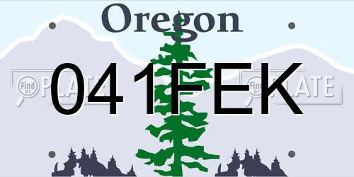 041FEK Oregon License Plate