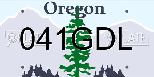 041GDL Oregon License Plate