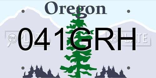 041GRH Oregon License Plate