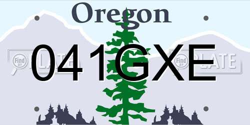 041GXE Oregon License Plate
