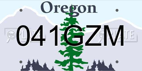 041GZM Oregon License Plate
