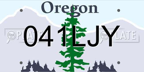 041LJY Oregon License Plate