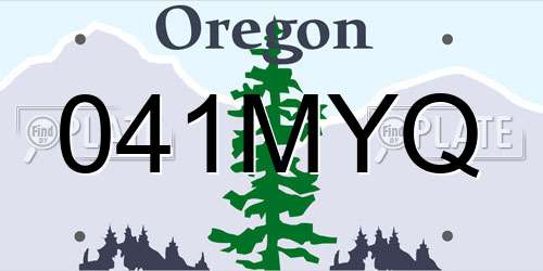041MYQ Oregon License Plate