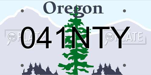 041NTY Oregon License Plate