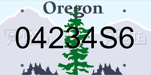 04234S6 Oregon License Plate