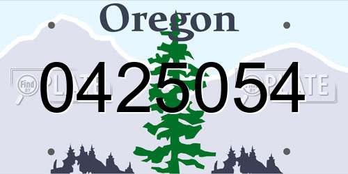 0425054 Oregon License Plate