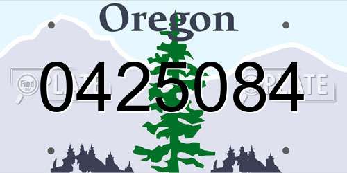 0425084 Oregon License Plate