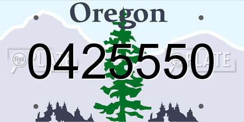 0425550 Oregon License Plate