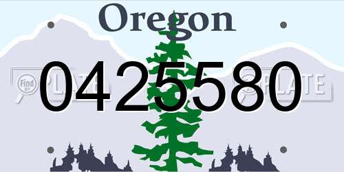 0425580 Oregon License Plate